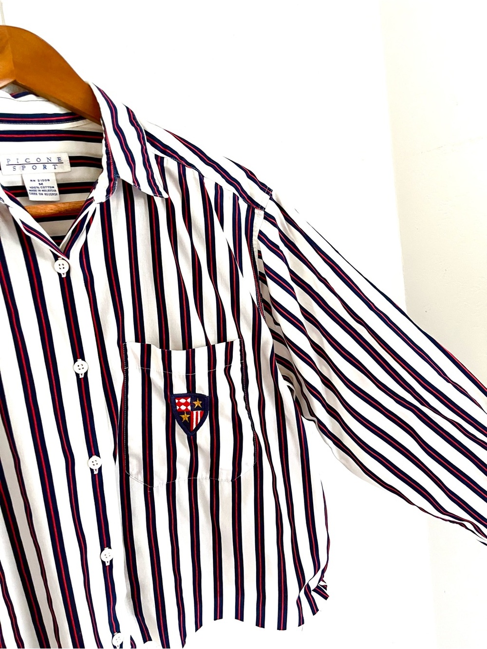 Vintage Preppy Picone Sport crop button up